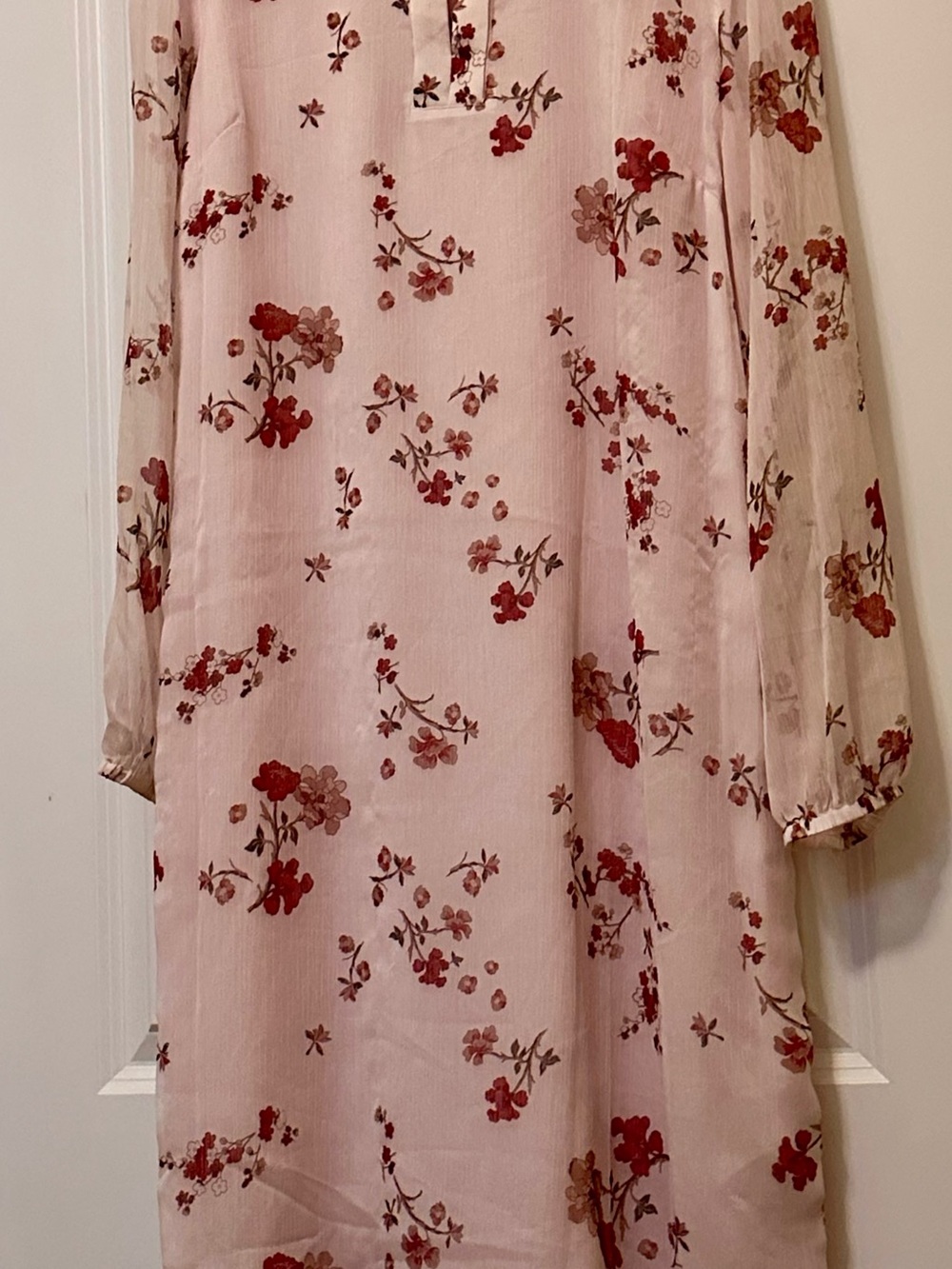 Lauren Ralph Lauren Blush Pink Long-Sleeve Cherry Blossom Floral Dress